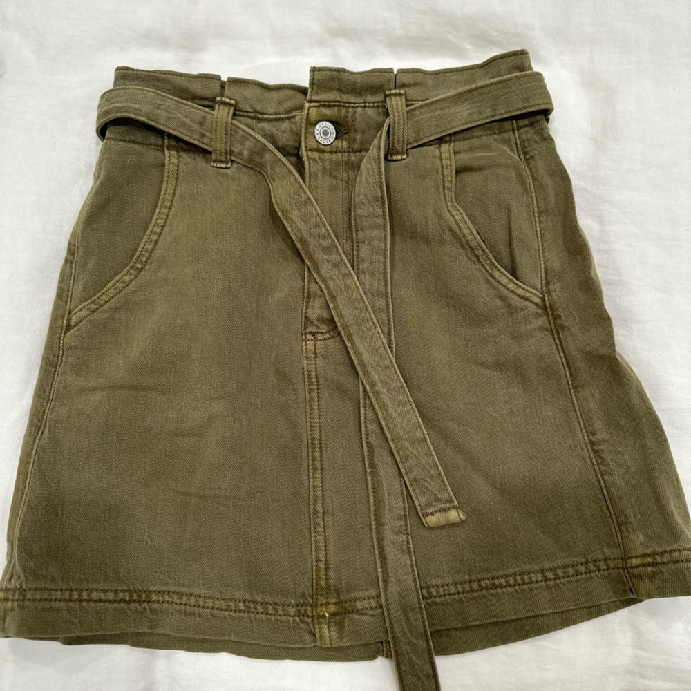 American Eagle green denim skirt